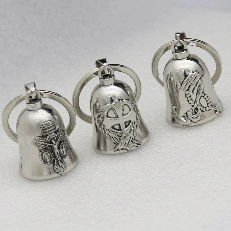 Fashion Angel Wings Motorcycle Bell Pendant Punk Rock Men's Riding Party Amulet Exorcism Jewelry
