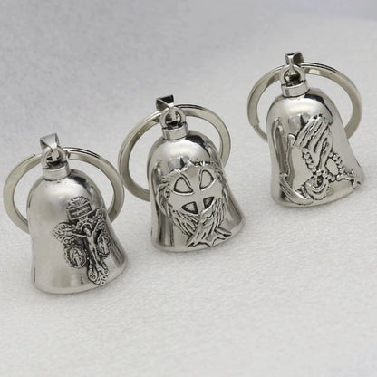 Fashion Angel Wings Motorcycle Bell Pendant Punk Rock Men's Riding Party Amulet Exorcism Jewelry