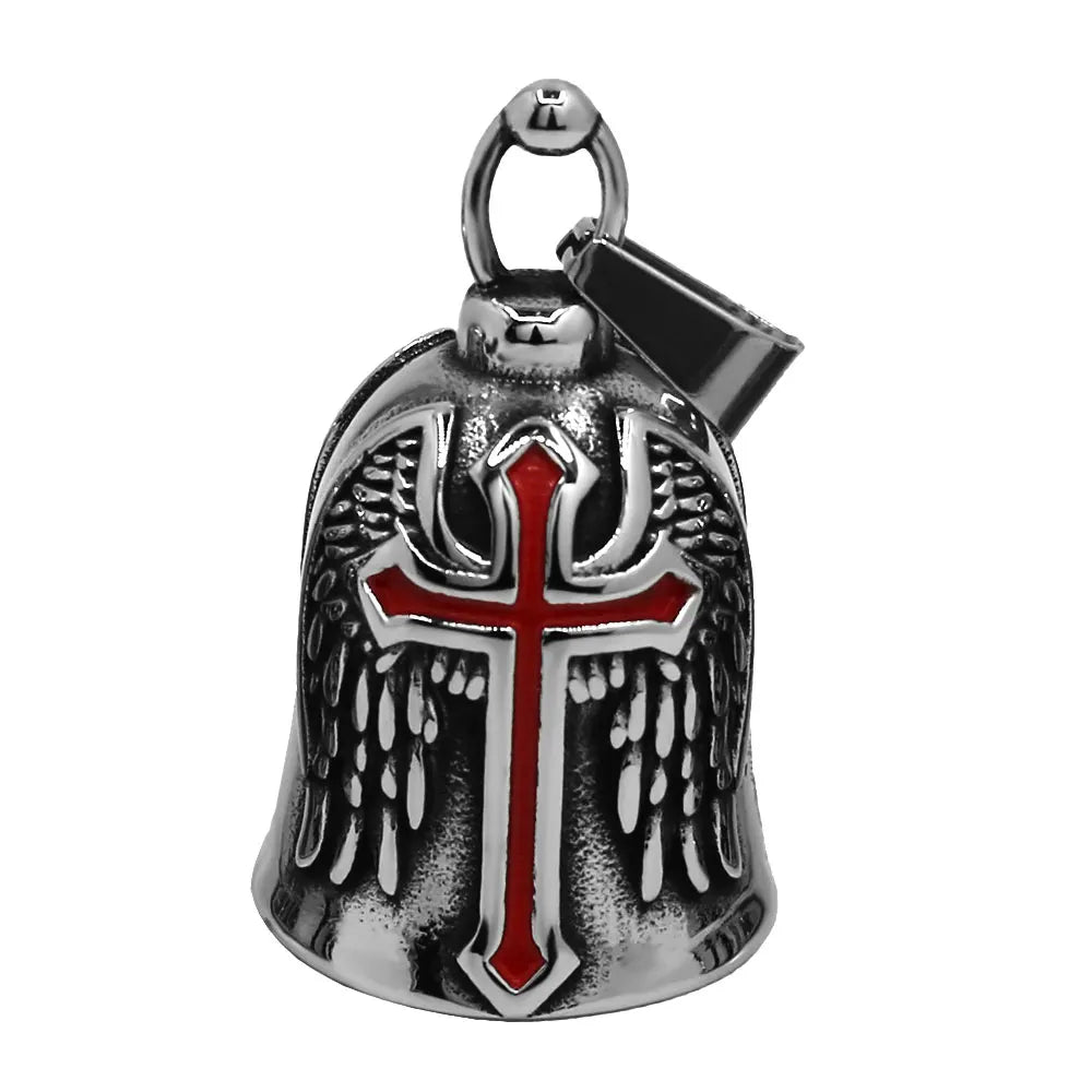Eagle Biker Cross Jesus Bell Pendant Stainless Steel Norse Viking Warrior Spartacus Helmet Rose Lady Rider Saint Mary Jewelry