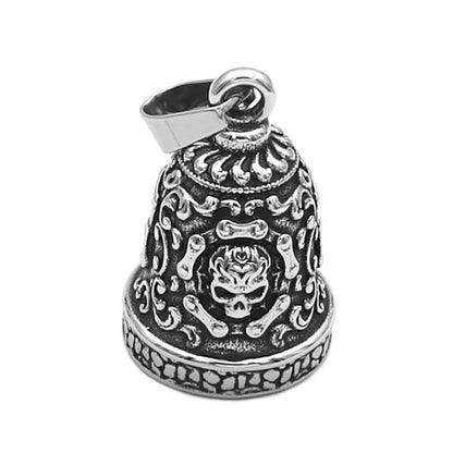 Fashion Eagle Wing Motorcycle Rider Bell Pendant Stainless Steel Route 66 Norse Viking Cross Rose Skull Bell Christmas Gift