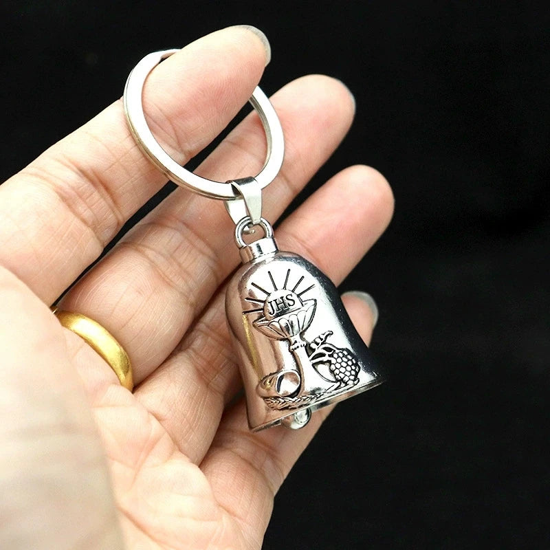 Fashion Angel Wings Motorcycle Bell Pendant Punk Rock Men's Riding Party Amulet Exorcism Jewelry