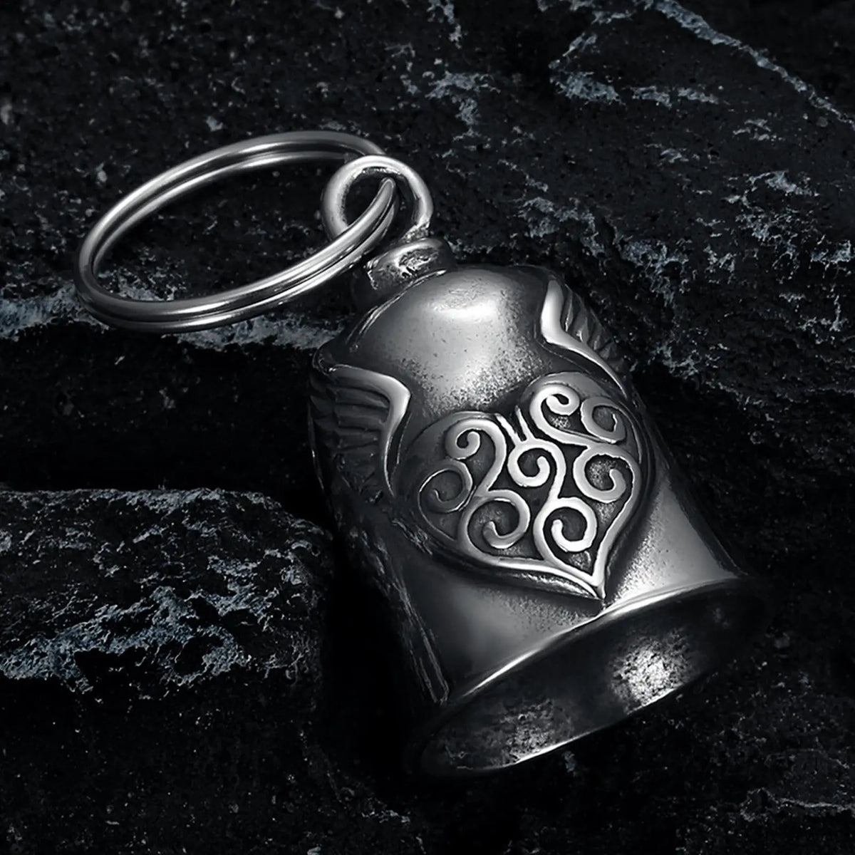 Lucky Bell Pendant Heart Wing Motorcycle Bell Motorcycle Bell Pendant Motorcycle Riding Guardiann Bell Jewelry Accessorie