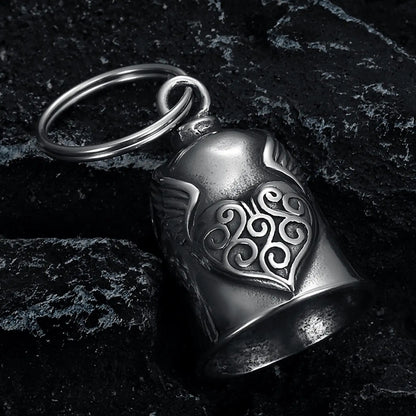Lucky Bell Pendant Heart Wing Motorcycle Bell Motorcycle Bell Pendant Motorcycle Riding Guardiann Bell Jewelry Accessorie