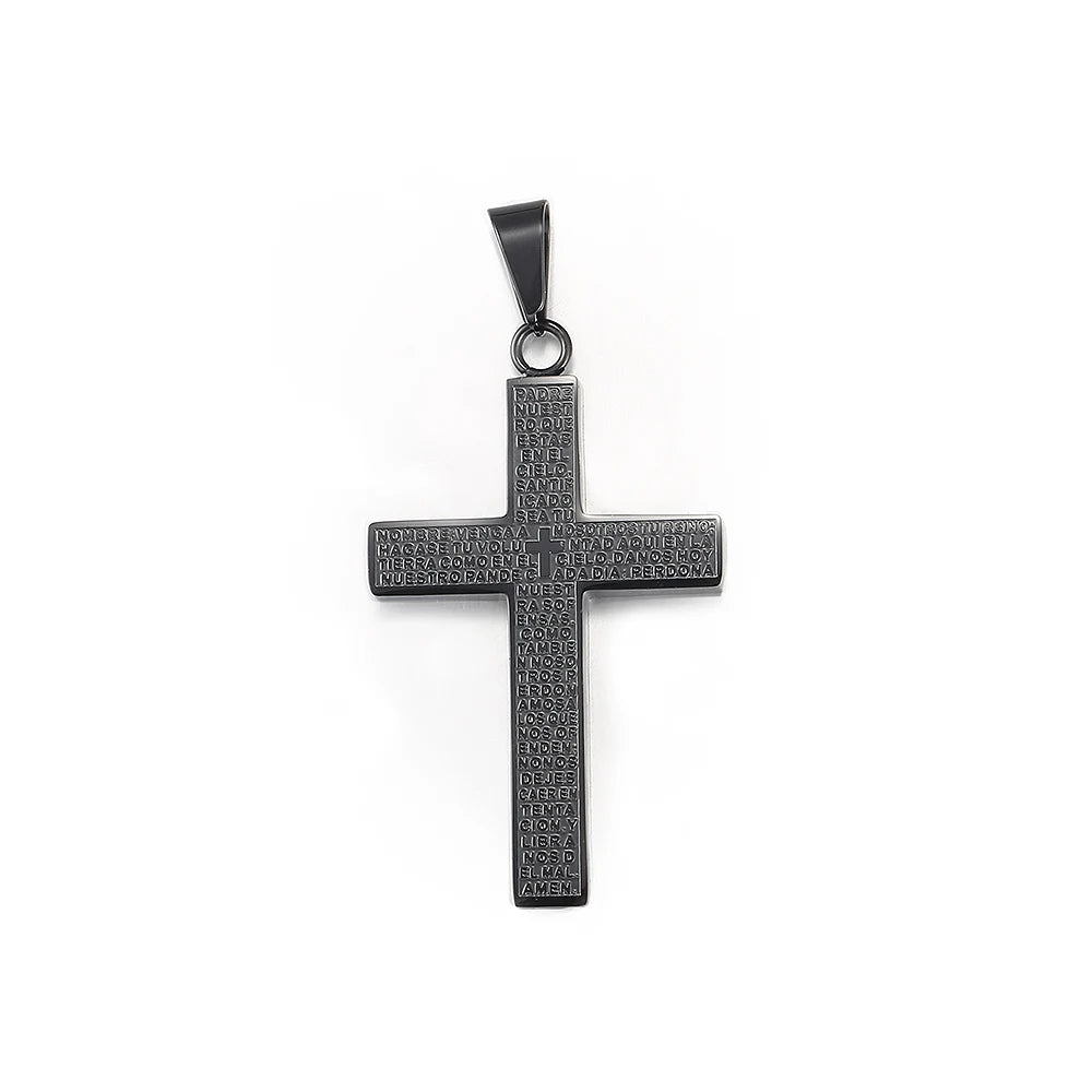 New - Cross Pendant Necklace for Men Women Jesus Christ Necklace Gold Black Silver Color Cuban Chain Religion Jewelry DKP684