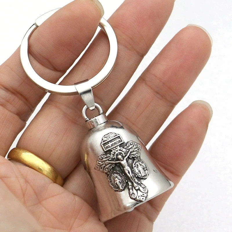 Fashion Angel Wings Motorcycle Bell Pendant Punk Rock Men's Riding Party Amulet Exorcism Jewelry