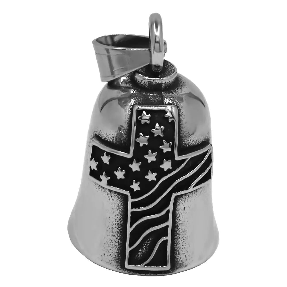 Live to Ride Eagle Wings Jesus Cross Biker Bell Pendant Stainless Steel Knuckles Heart Peace Sign Rose Eye Bell Christmas Gift