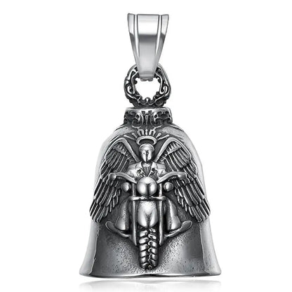 Fashion Eagle Wing Motorcycle Rider Bell Pendant Stainless Steel Route 66 Norse Viking Cross Rose Skull Bell Christmas Gift
