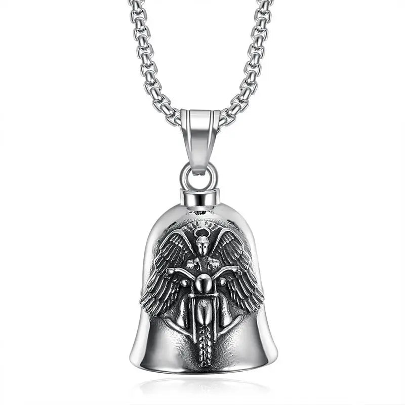 Angel Ride Motorcycle Bell Pendant Biker Hip Hop Rock Metal Punk Ride Party Accessories Trend Amulet Jewelry Gift    qykyai-sq.myshopify.com
