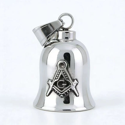 HNSP 316L Stainless Steel Gremlin Bell Biker Guardian Bell for Motorcycle, Luck Protection Pendant Men Gift Box Set