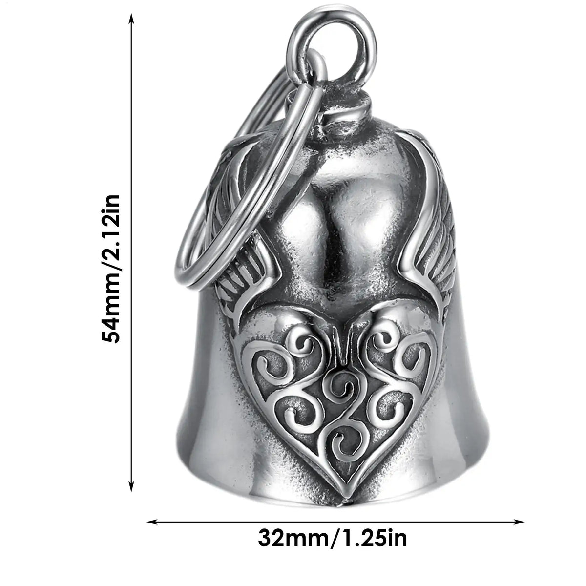 Lucky Bell Pendant Heart Wing Motorcycle Bell Motorcycle Bell Pendant Motorcycle Riding Guardiann Bell Jewelry Accessorie