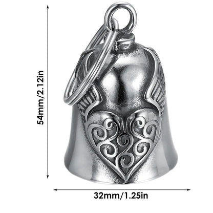 Lucky Bell Pendant Heart Wing Motorcycle Bell Motorcycle Bell Pendant Motorcycle Riding Guardiann Bell Jewelry Accessorie