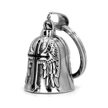 Fashion Angel Wings Motorcycle Bell Pendant Punk Rock Men's Riding Party Amulet Exorcism Jewelry