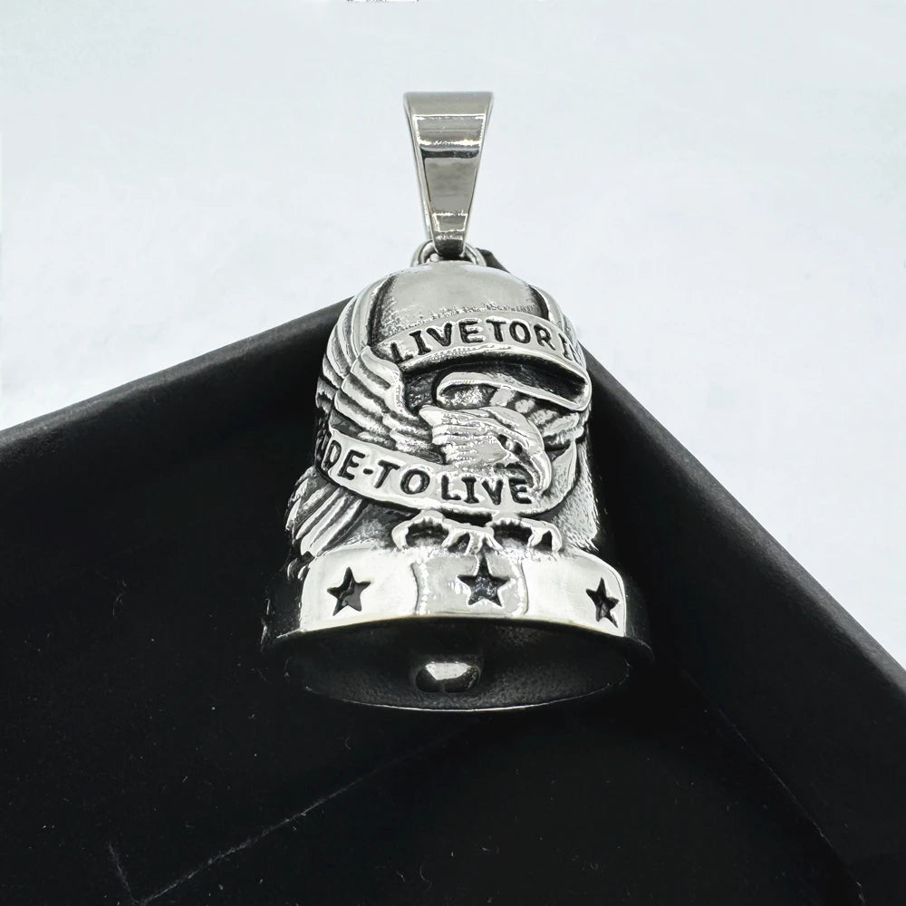 Ride To Live Pendant 316L Stainless Steel Jewelry Jingle Bell Stars Motorcycles Man Pendant