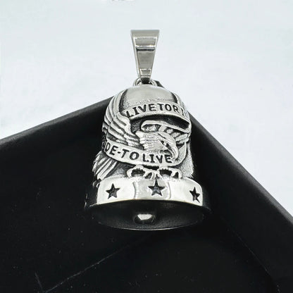Ride To Live Pendant 316L Stainless Steel Jewelry Jingle Bell Stars Motorcycles Man Pendant