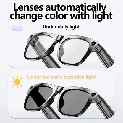 4K AI Smart Photochromic Glasses Multifunction Camera Bluetooth Call Voice Assistant Music Player Translate Glasses For Xiaomi