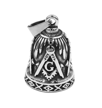 Fashion Eagle Wing Motorcycle Rider Bell Pendant Stainless Steel Route 66 Norse Viking Cross Rose Skull Bell Christmas Gift