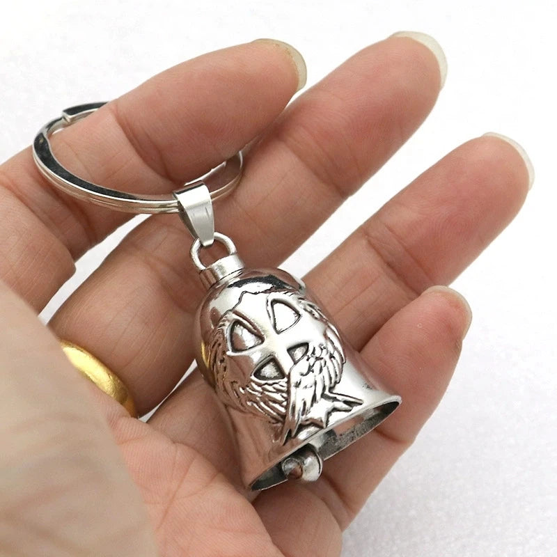 Fashion Angel Wings Motorcycle Bell Pendant Punk Rock Men's Riding Party Amulet Exorcism Jewelry