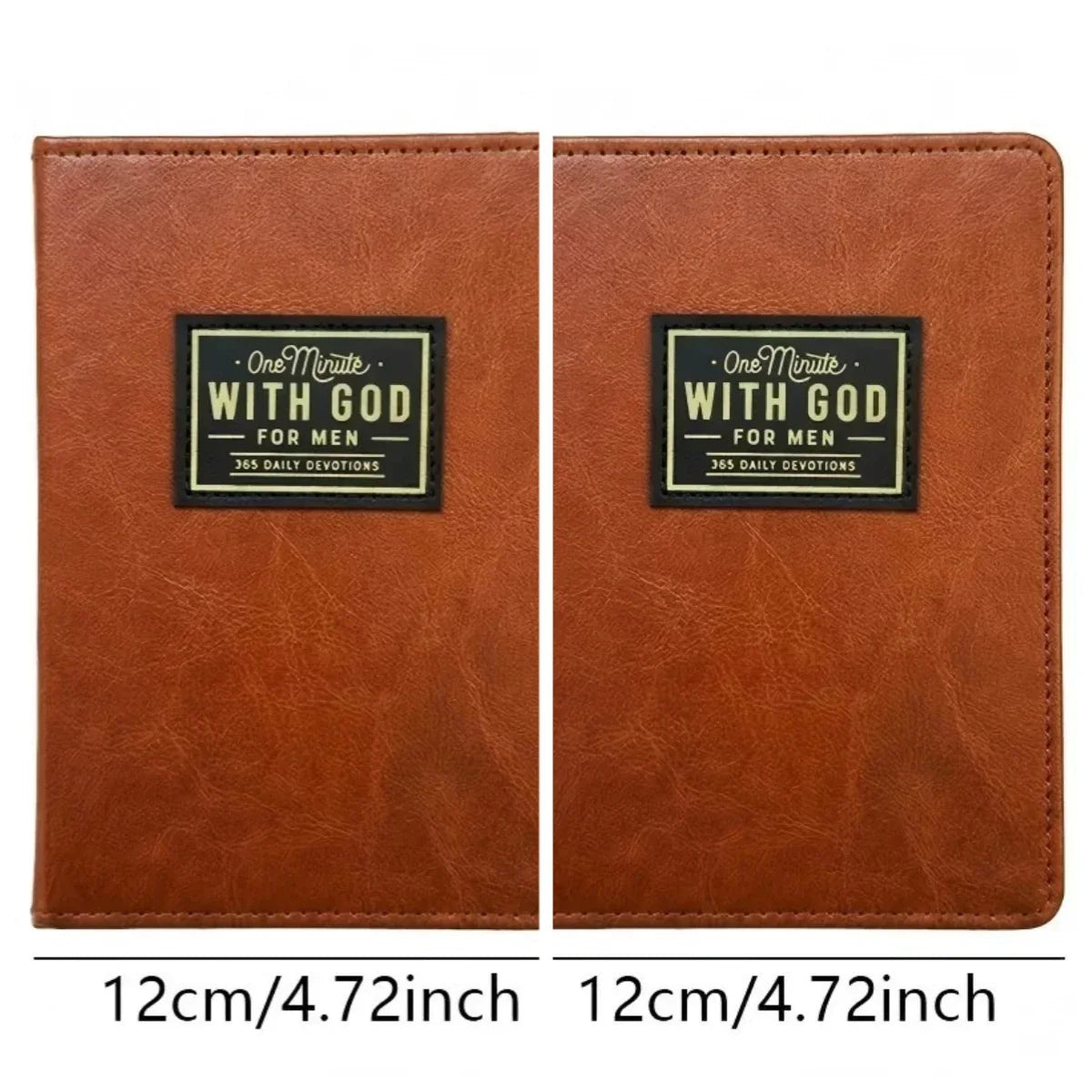 One Minute with God Daily Prayer Book for Men, 365-Day Brown Leather Devotional Journal, Christian Gift for Fathers & Brothers