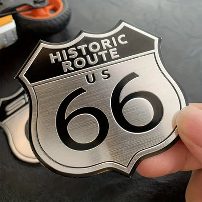 Alpha 66 Sticker Aluminum Stickers 3D 66 Historic Route – Backroad Syndicate