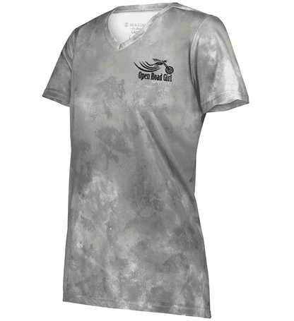Open Road Girl Cloud Print Vneck Short Sleeve Tee, 4 COLORS