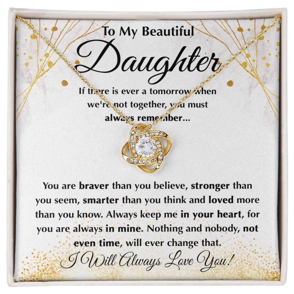 To my Beloved Daughter | Love Knot Necklace