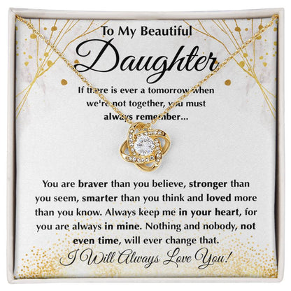 To my Beloved Daughter | Love Knot Necklace