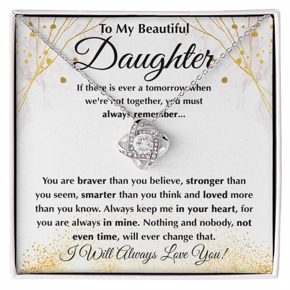 To my Beloved Daughter | Love Knot Necklace