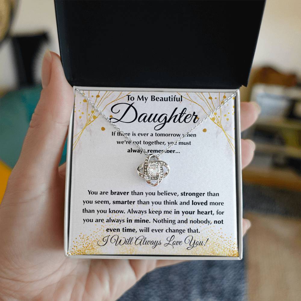 To my Beloved Daughter | Love Knot Necklace