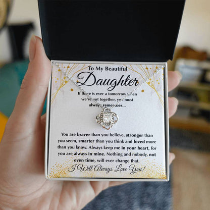 To my Beloved Daughter | Love Knot Necklace