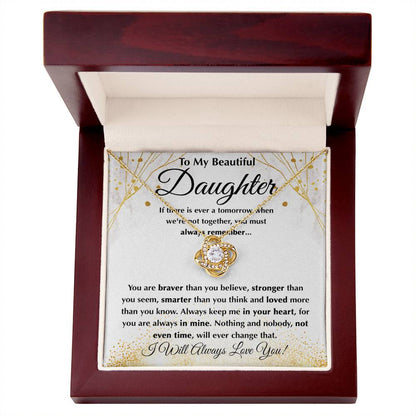 To my Beloved Daughter | Love Knot Necklace
