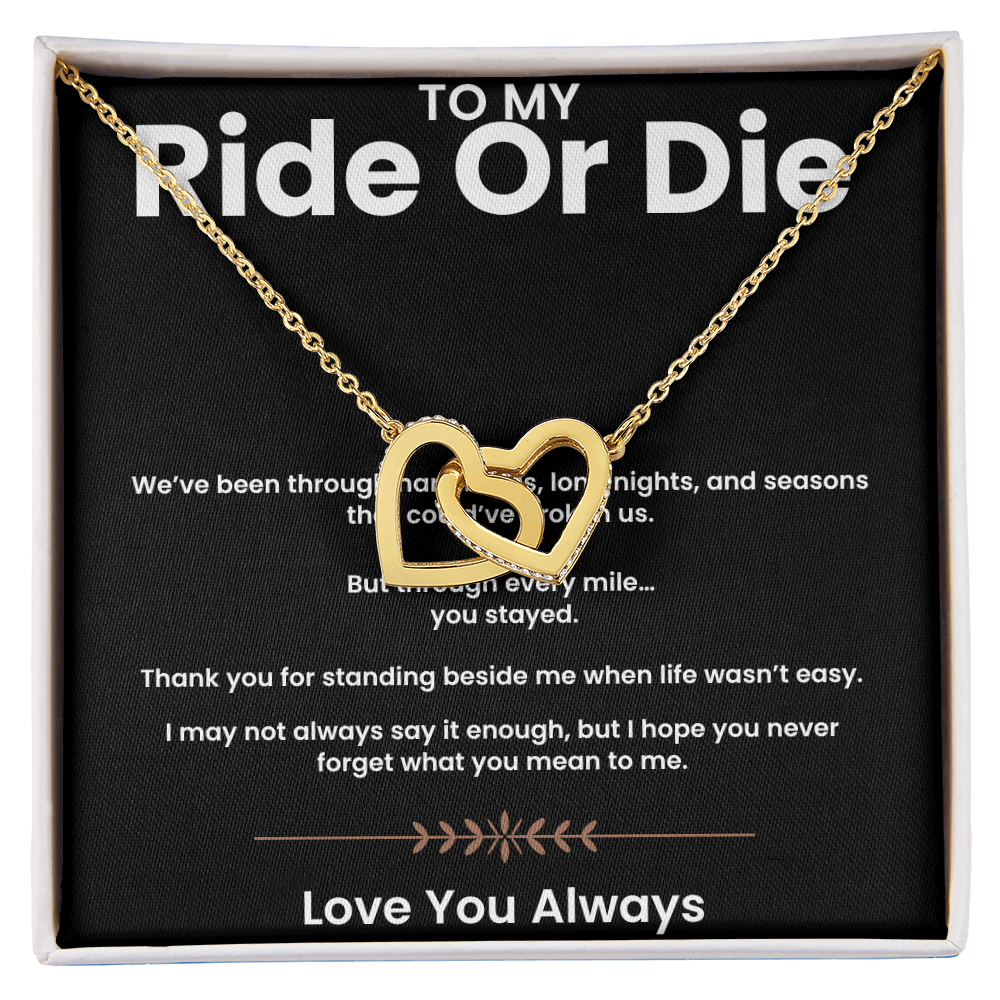 To My Ride or Die - Connected Hearts Necklace