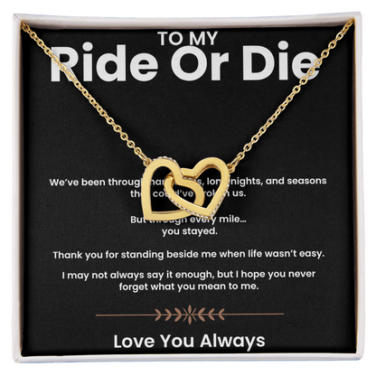 To My Ride or Die - Connected Hearts Necklace
