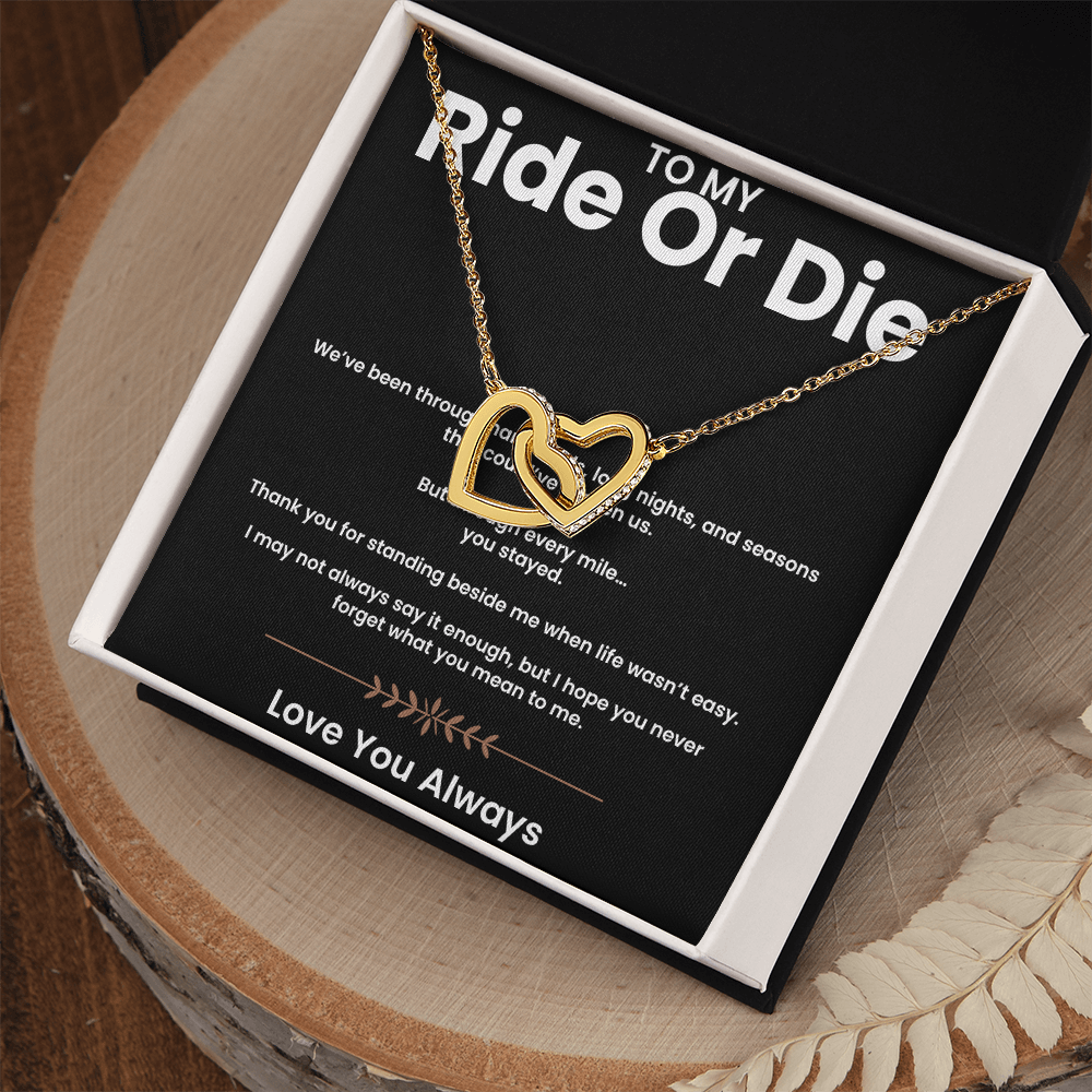 To My Ride or Die - Connected Hearts Necklace