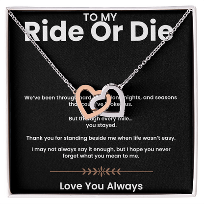 To My Ride or Die - Connected Hearts Necklace
