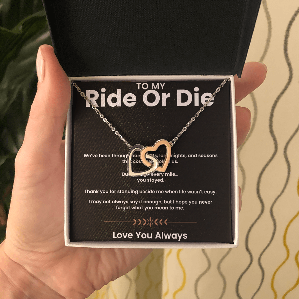 To My Ride or Die - Connected Hearts Necklace
