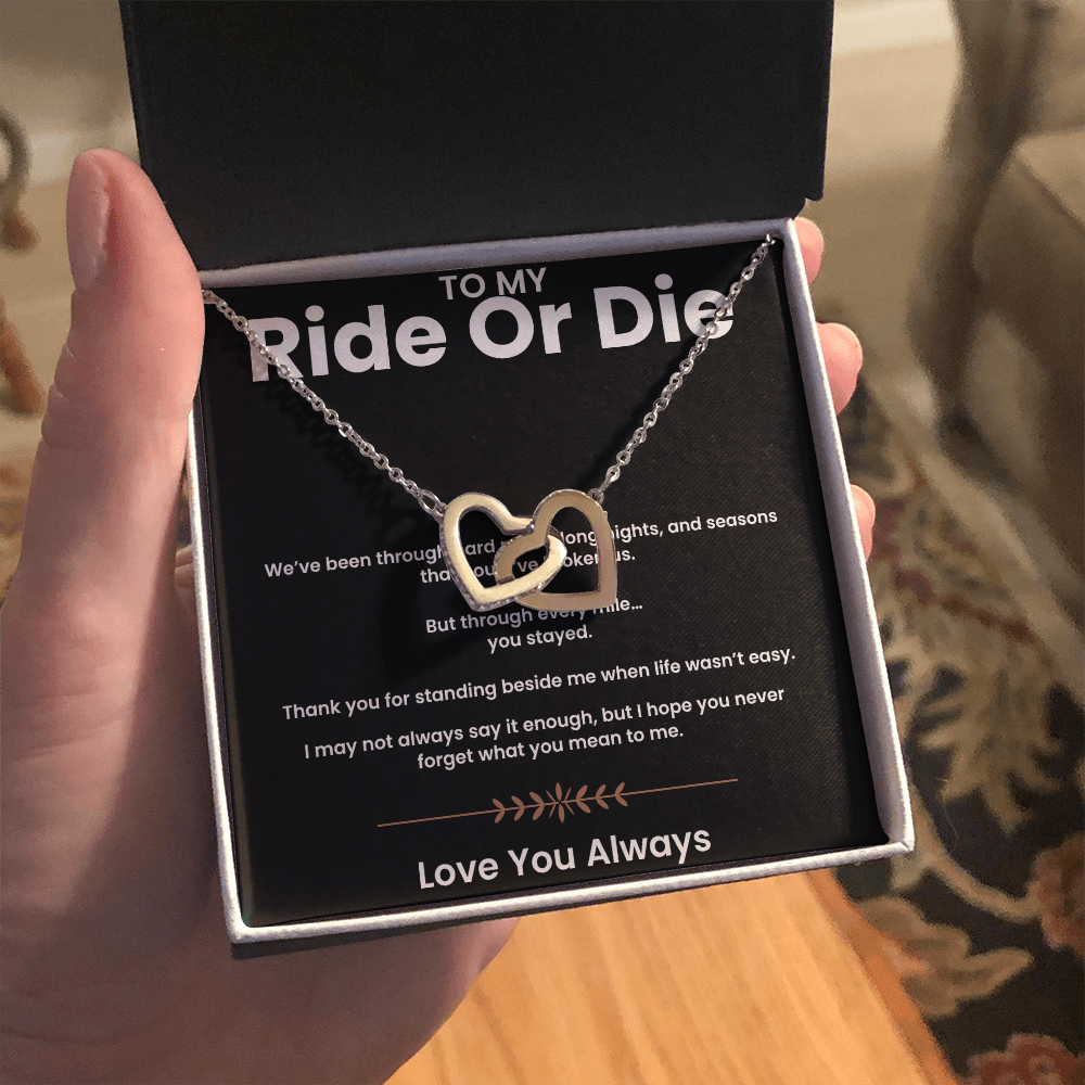 To My Ride or Die - Connected Hearts Necklace