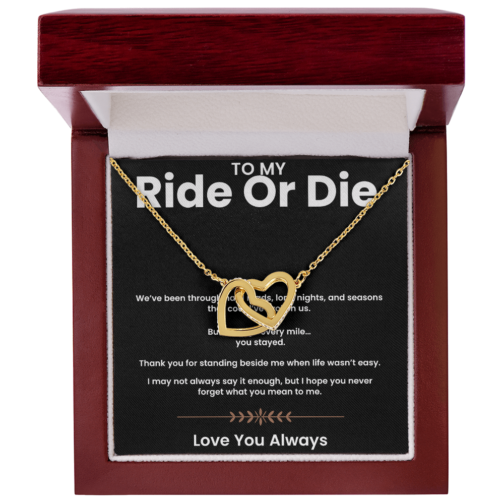 To My Ride or Die - Connected Hearts Necklace