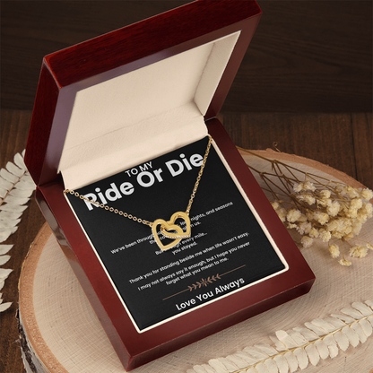 To My Ride or Die - Connected Hearts Necklace
