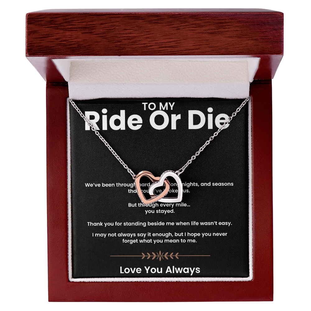 To My Ride or Die - Connected Hearts Necklace