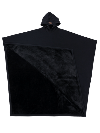 Eden Comfort Hoodie Blanket in black, designed for ultimate relaxation and stress relief with soft, cozy fabric.