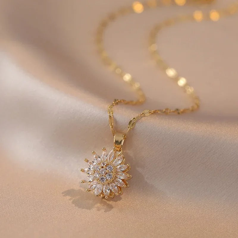 Sunflower Fidget Spinner Necklace