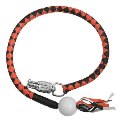GBW29B Leather Biker Whip-Orange/Black W / White Pool Ball  Whips  qykyai-sq.myshopify.com