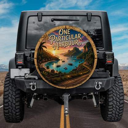 One Particular Harbour Tropical Paradise Spare Tire Cover without Camera Hole