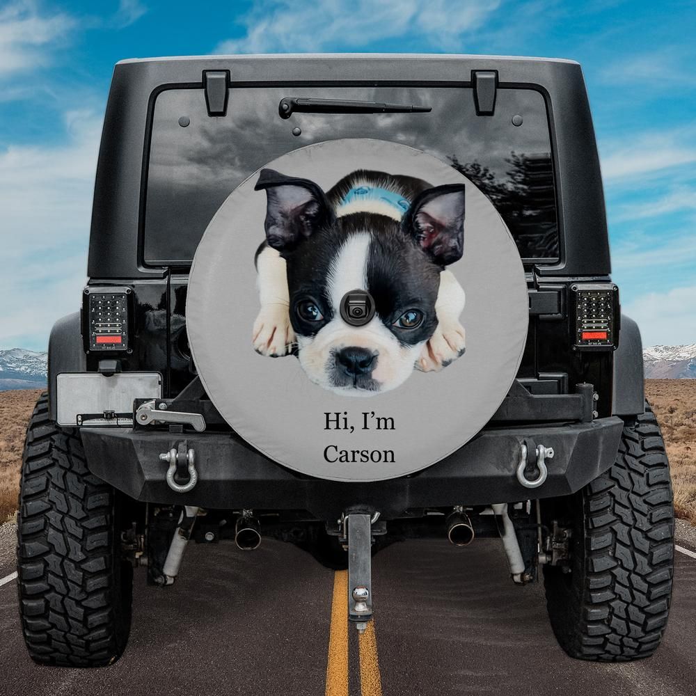 Custom Pet Portrait Spare Tire Cover with Camera Hole